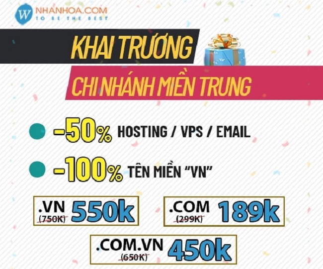 Nhân Hòa ưu đãi đăng ký tên miền .com